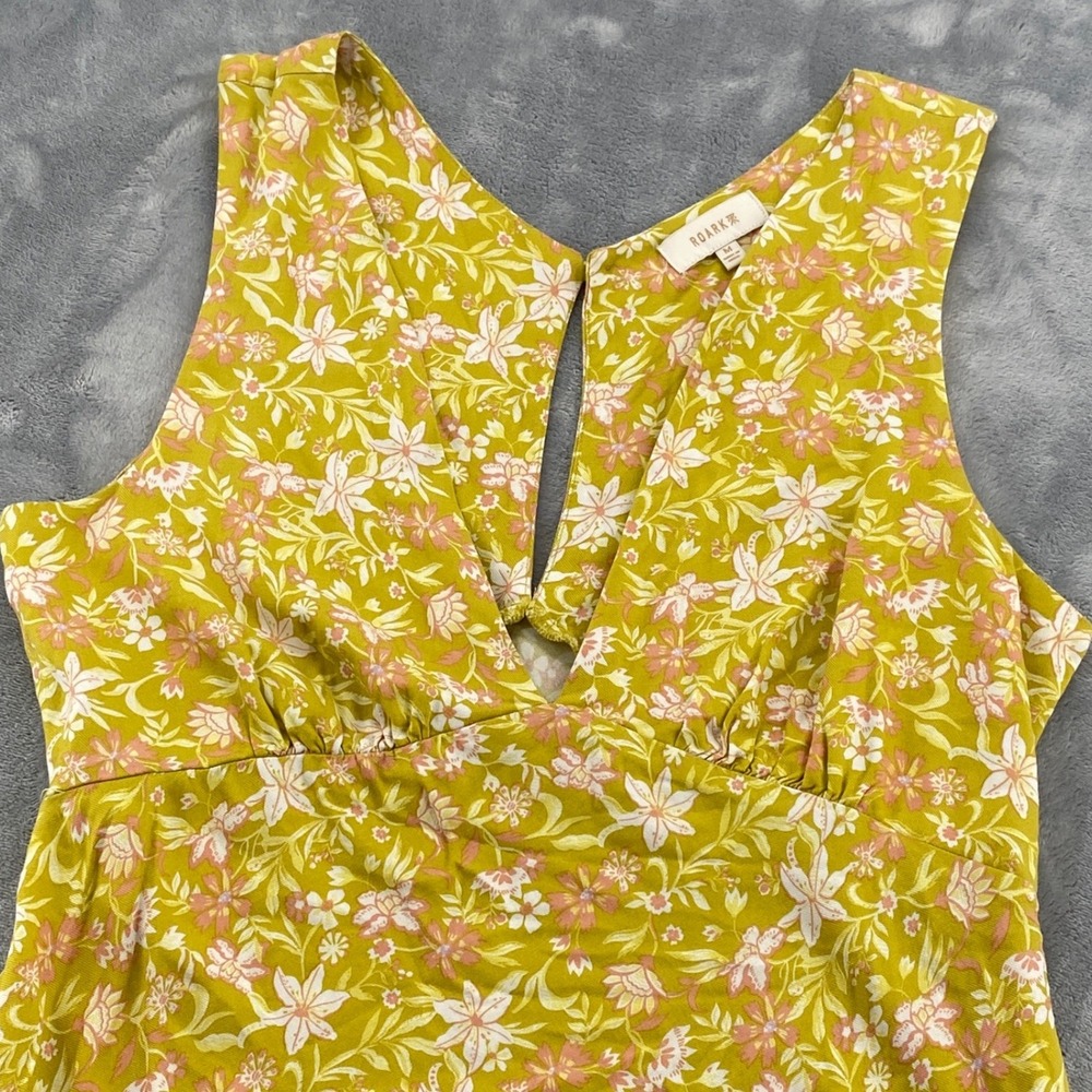 Roark Yellow-Green Floral Mini Dress